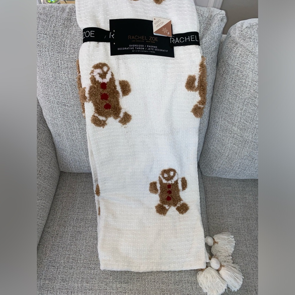 New viral Rachel Zoe Gingerbread Man oversized throw blanket